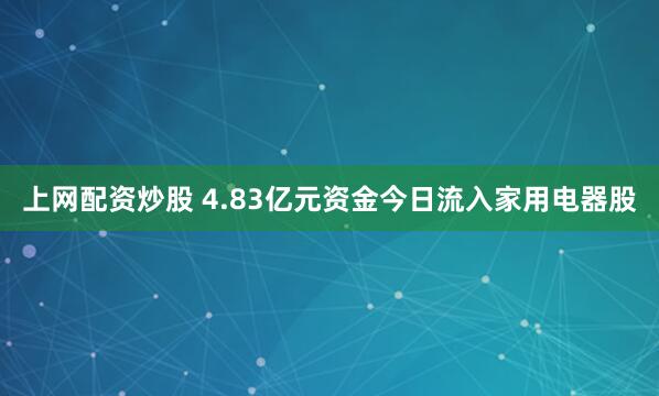 上网配资炒股 4.83亿元资金今日流入家用电器股